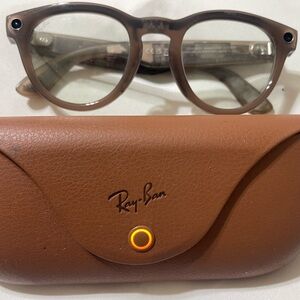 Ray-Ban Transparent Gray Glasses with Tan Case